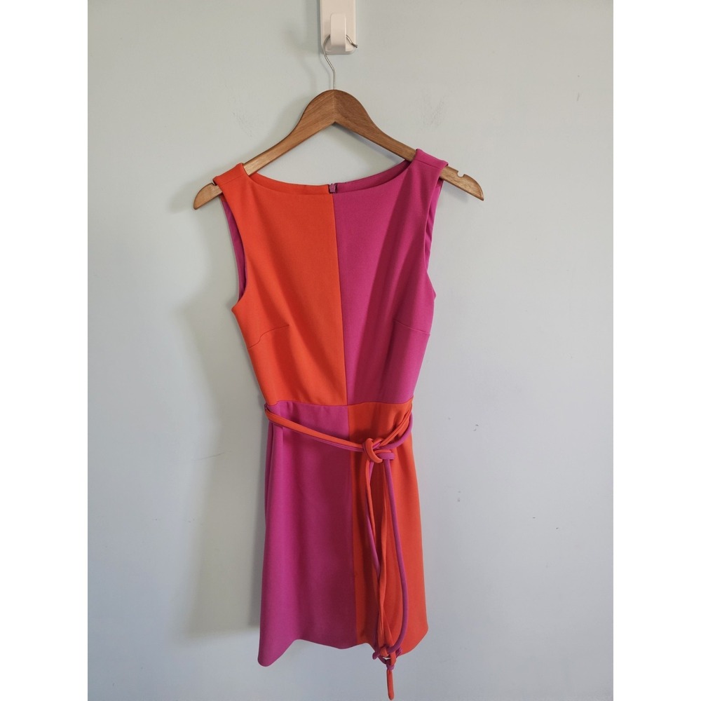 Trina Turk Coco Sleeveless Colorblock Dress Sunset Pink/Orange Size 0